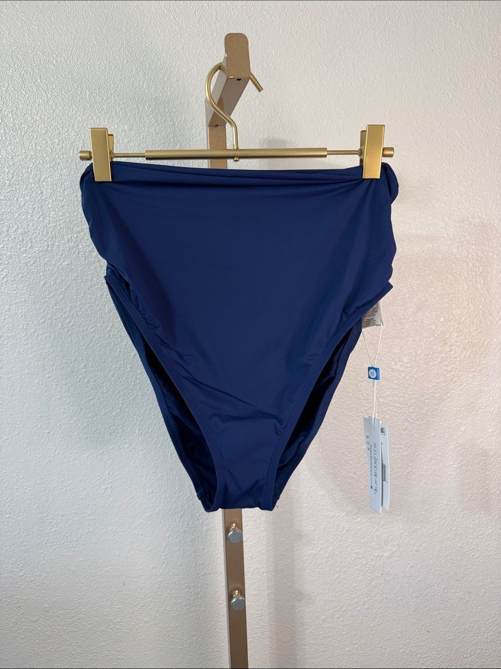 Bleu Rod Beattie Navy High-Waist Bikini Bottom- Size 8